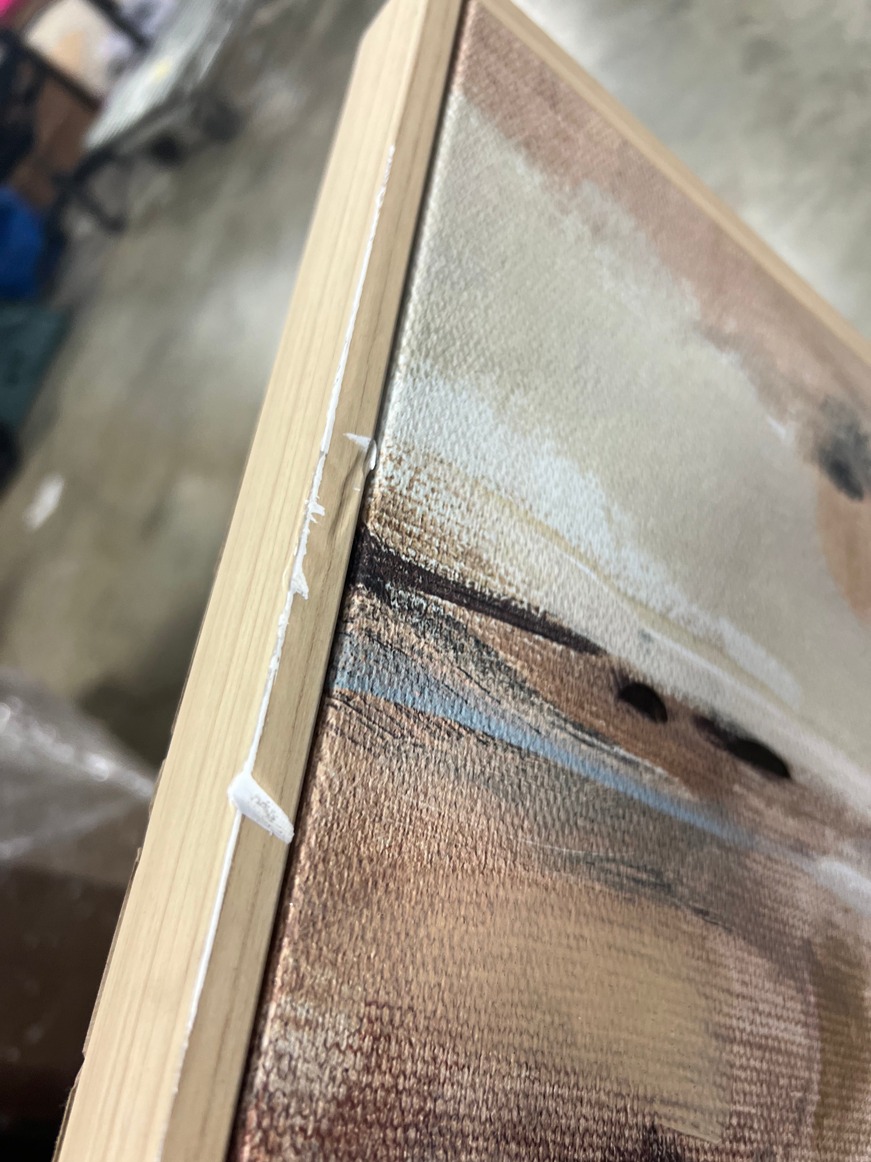 1-Piece Faded Landscape Framed Wall Canvases Natural