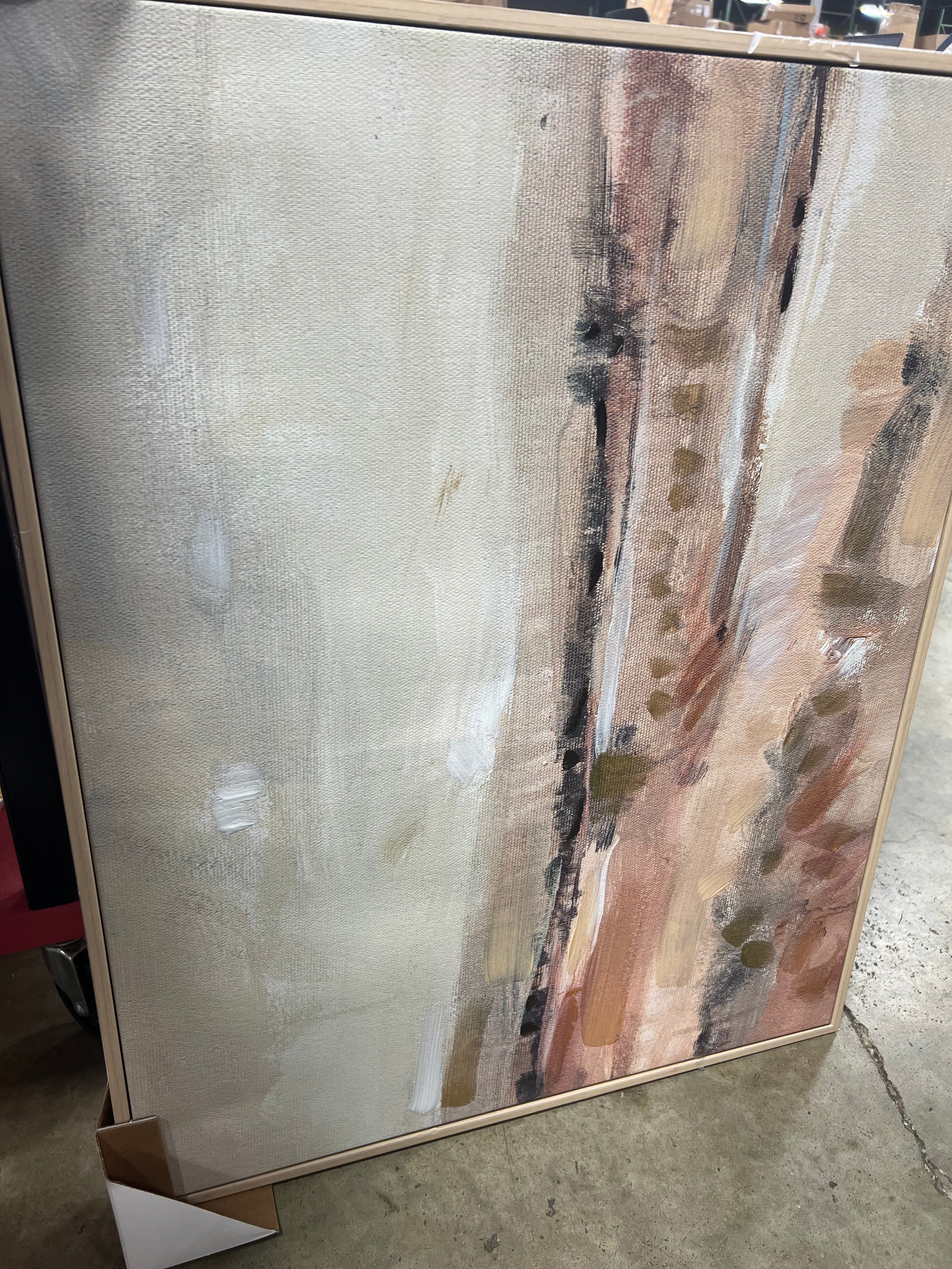 1-Piece Faded Landscape Framed Wall Canvases Natural