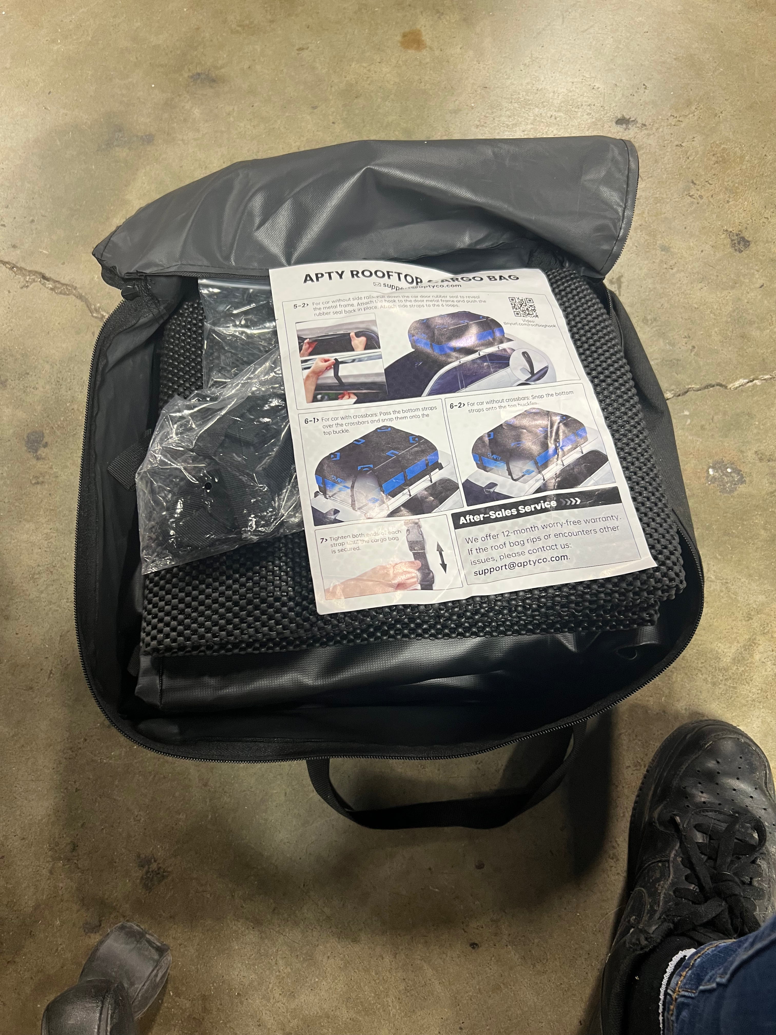 Car Rooftop Cargo Bag Carrier, Soft Roof Top Luggage Bag, Blue