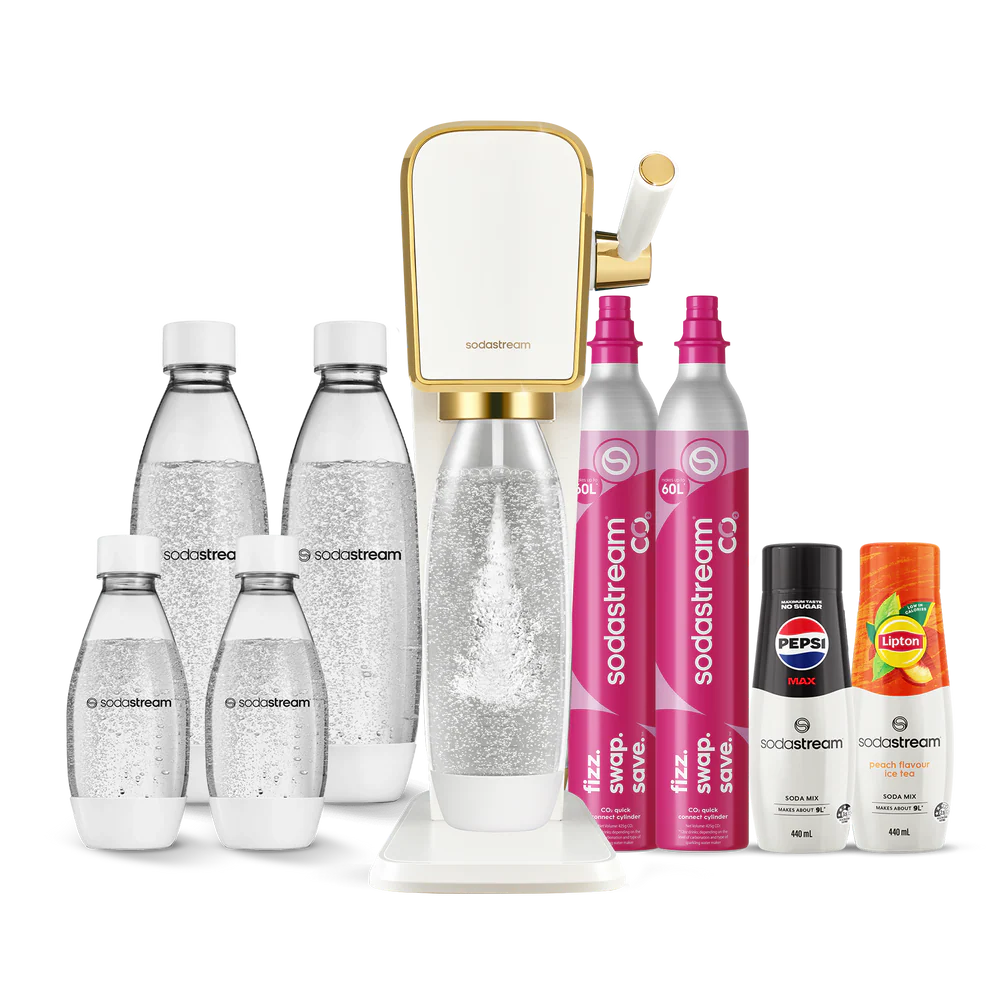 SodaStream ART Sparkling Water Maker Starter Kit (White / Gold