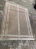 Border Plaid Handmade Jute Woven Area Rug Natural/Cream