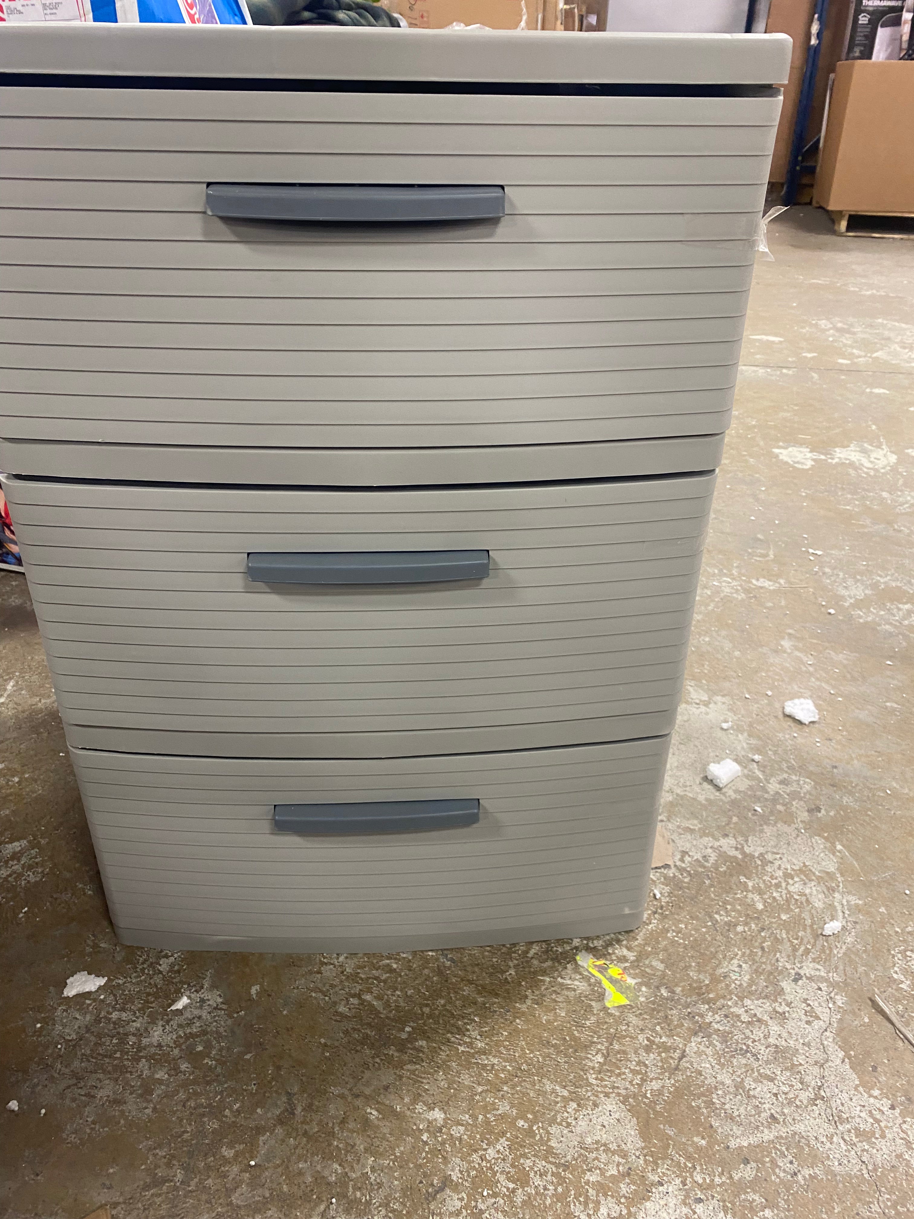 3 Drawer Storage Cabinet Gray