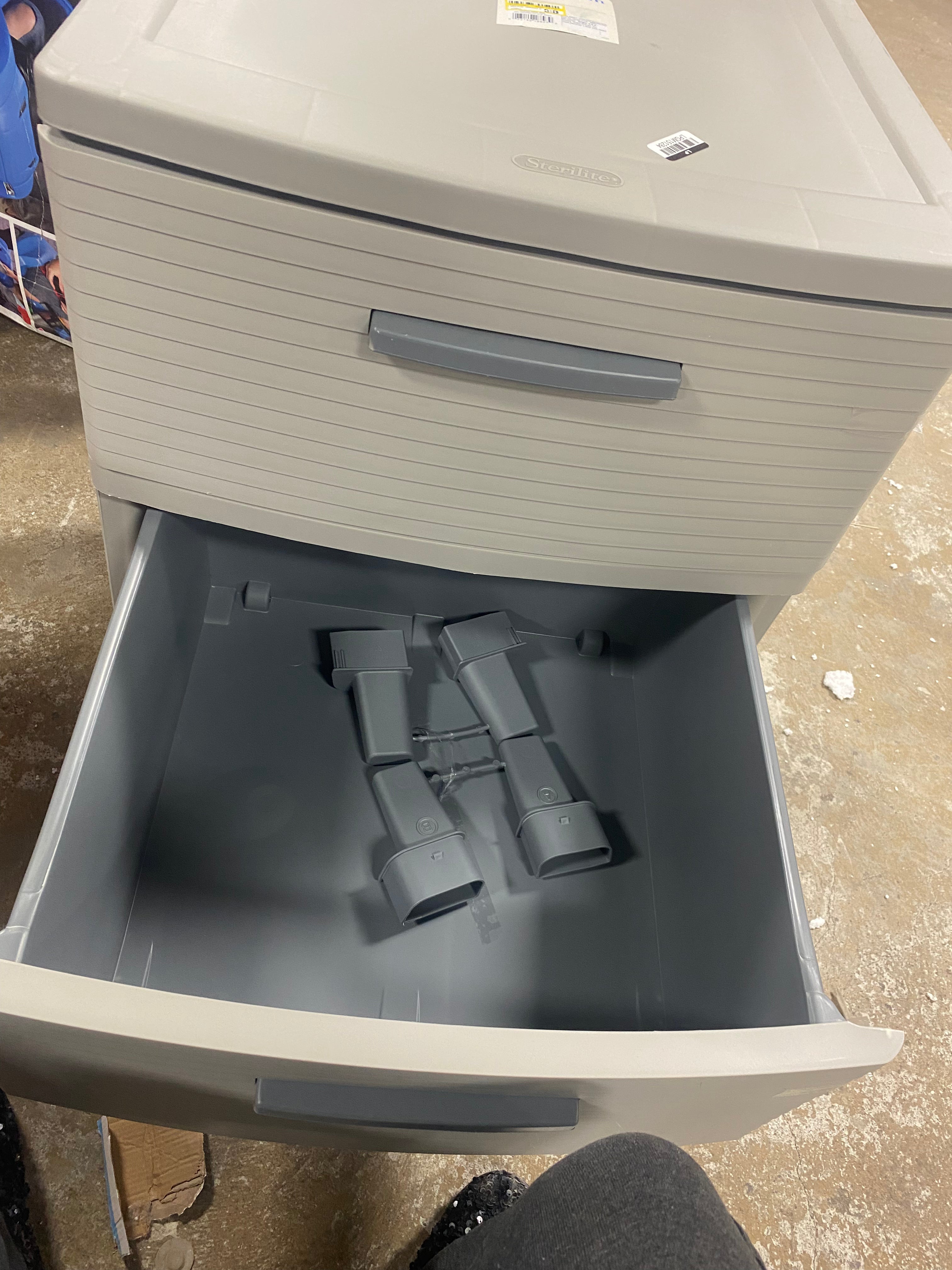 3 Drawer Storage Cabinet Gray