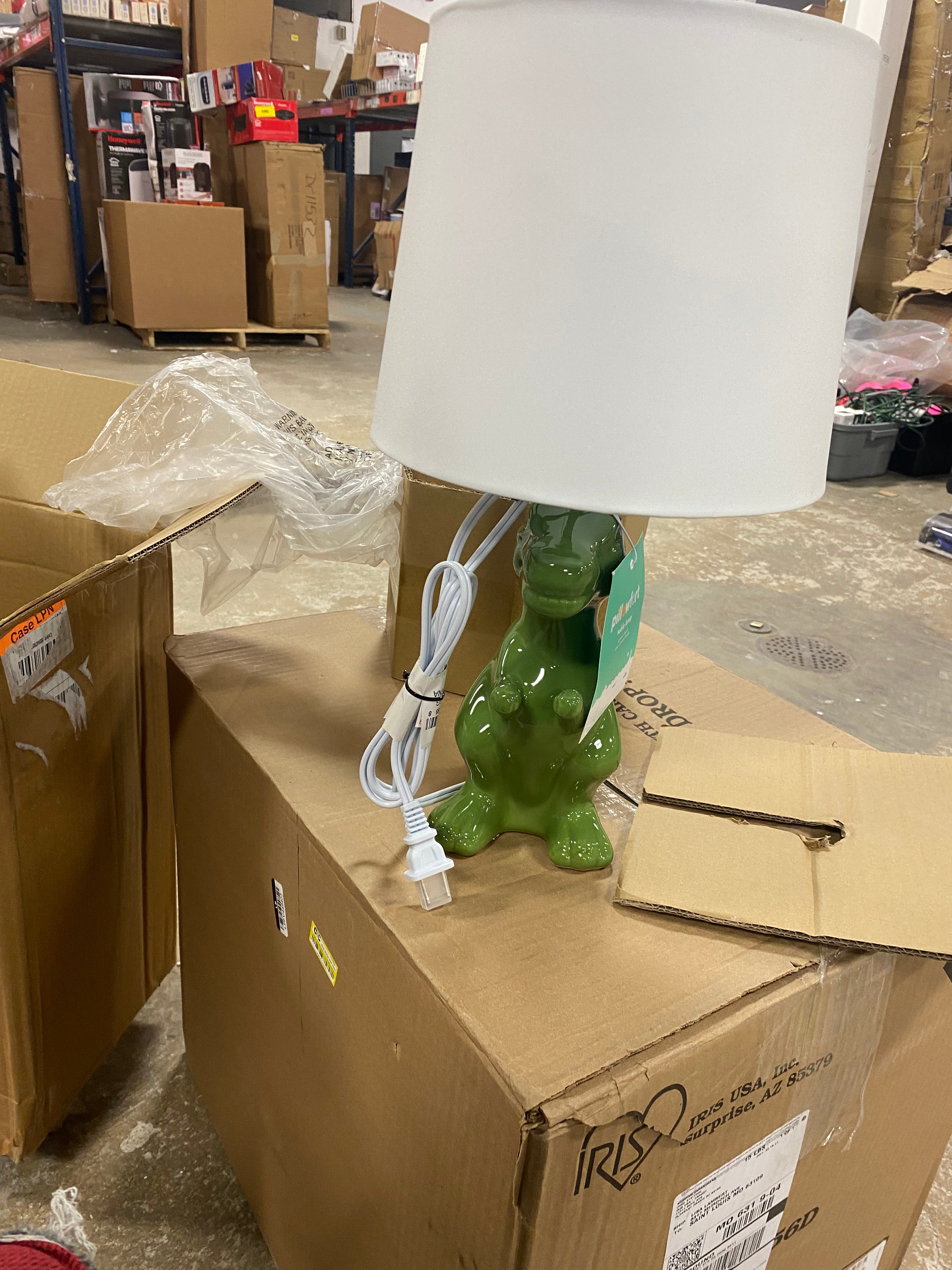 Dinosaur Kids' Table Lamp Green