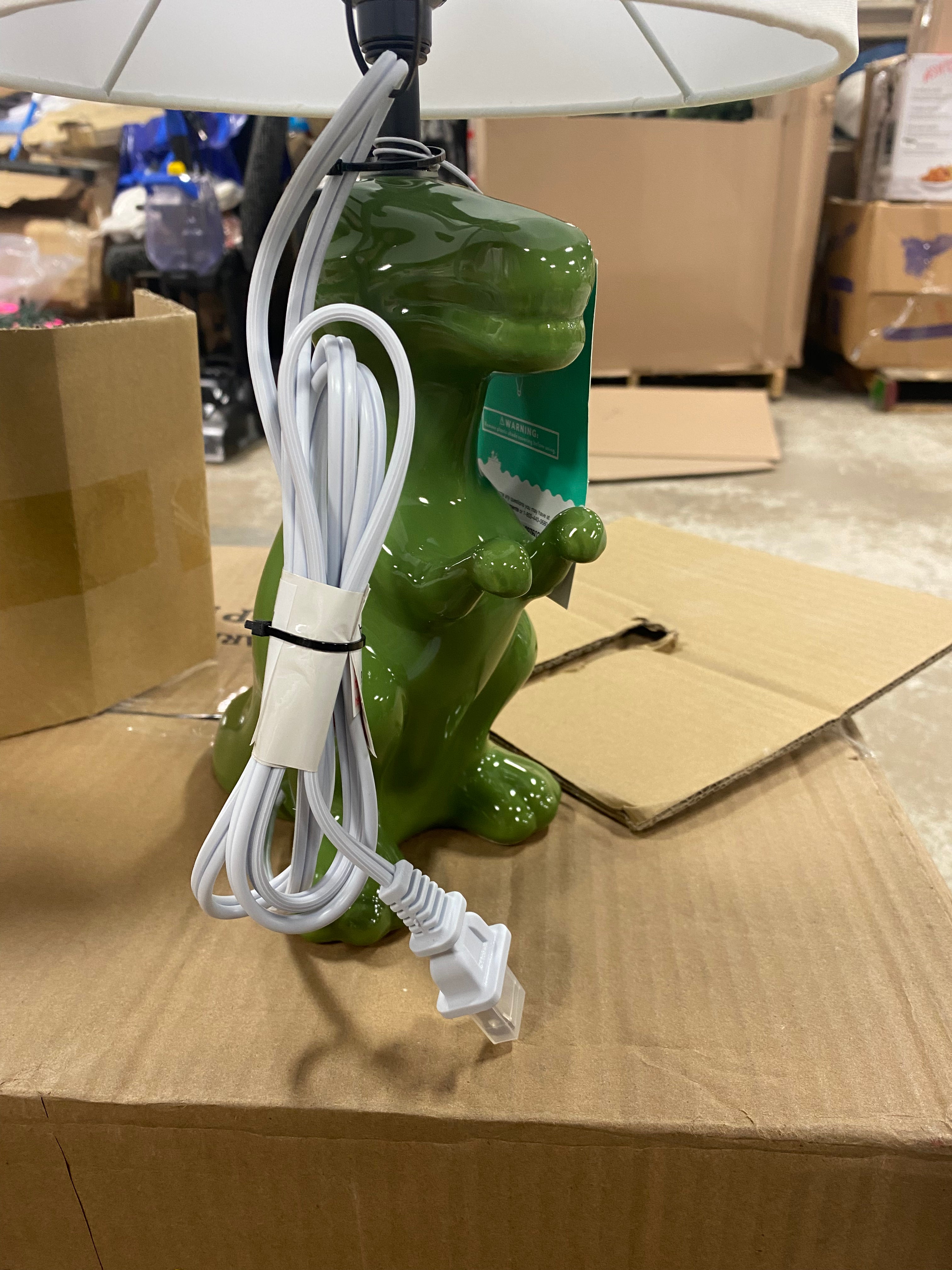 Dinosaur Kids' Table Lamp Green