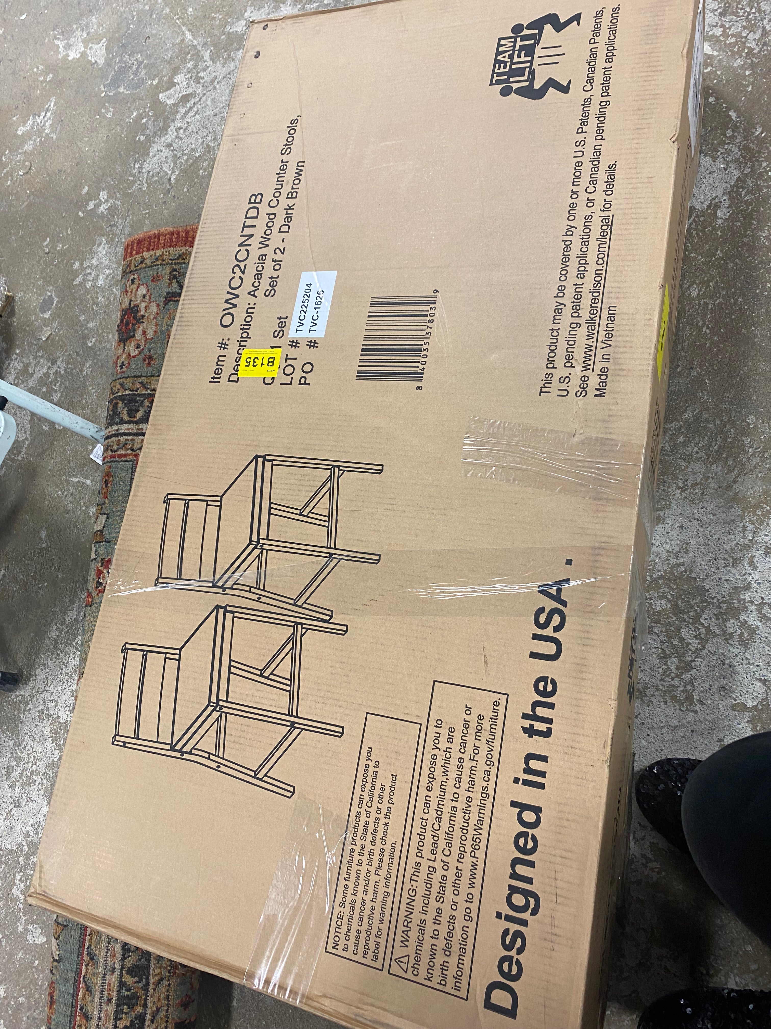 2pk Acacia Wood Counter Stools