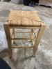 Backless Counter Stools, Set of 2, Natural with Handwoven Rush Seat