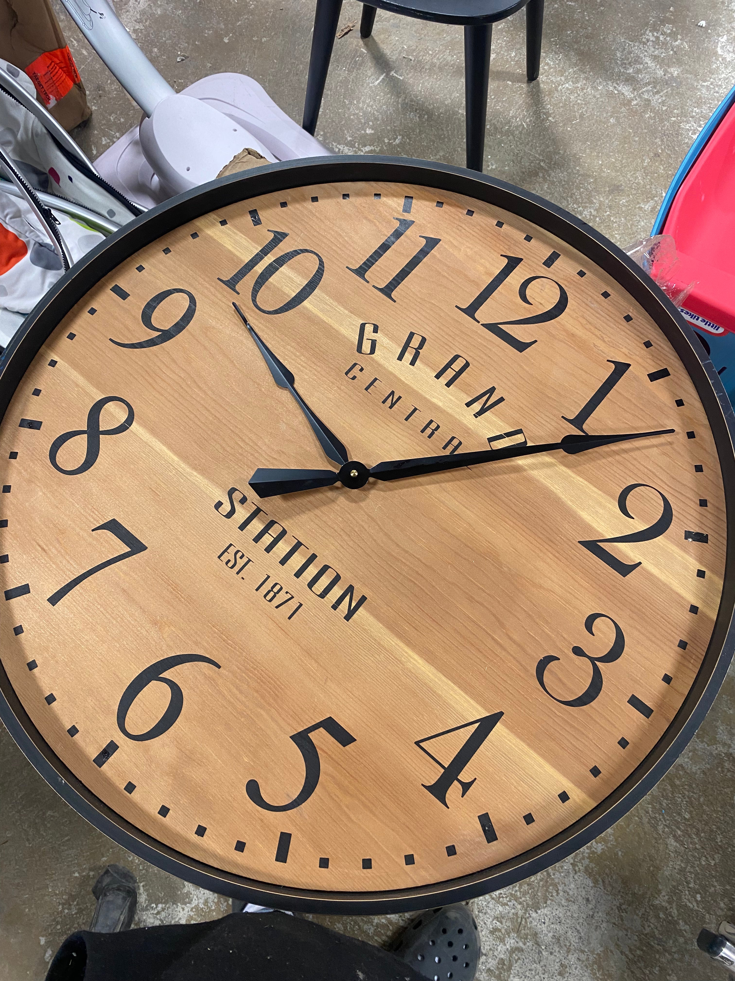 Grand Central Station Wall Clock Tan/Black - Vintage-Inspired, Large N ...