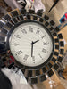 Silver Glass Mirrored Starburst Wall Clock