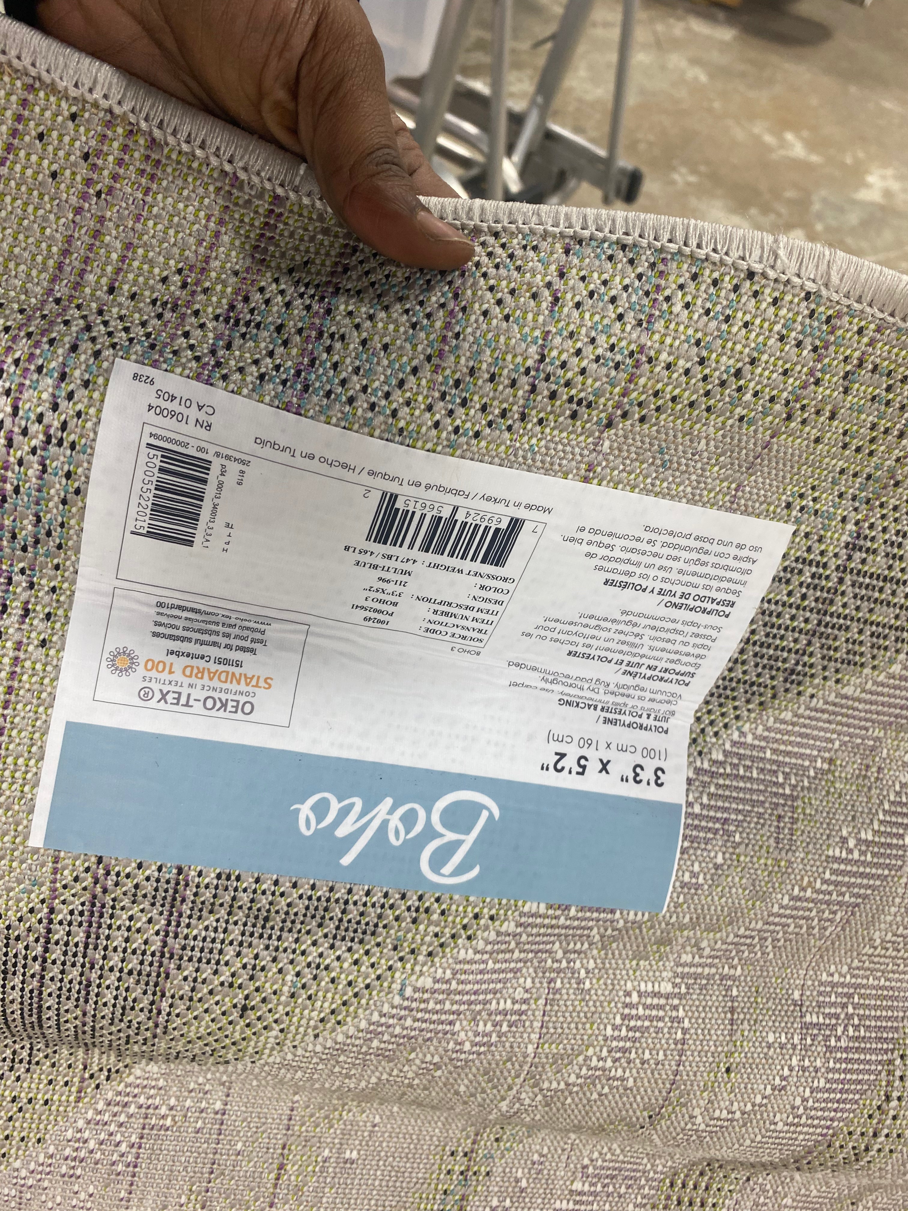 Boho Odette 3 X 5 (ft) Gray Indoor Abstract Mid-century Modern Spot Clean Only Area Rug