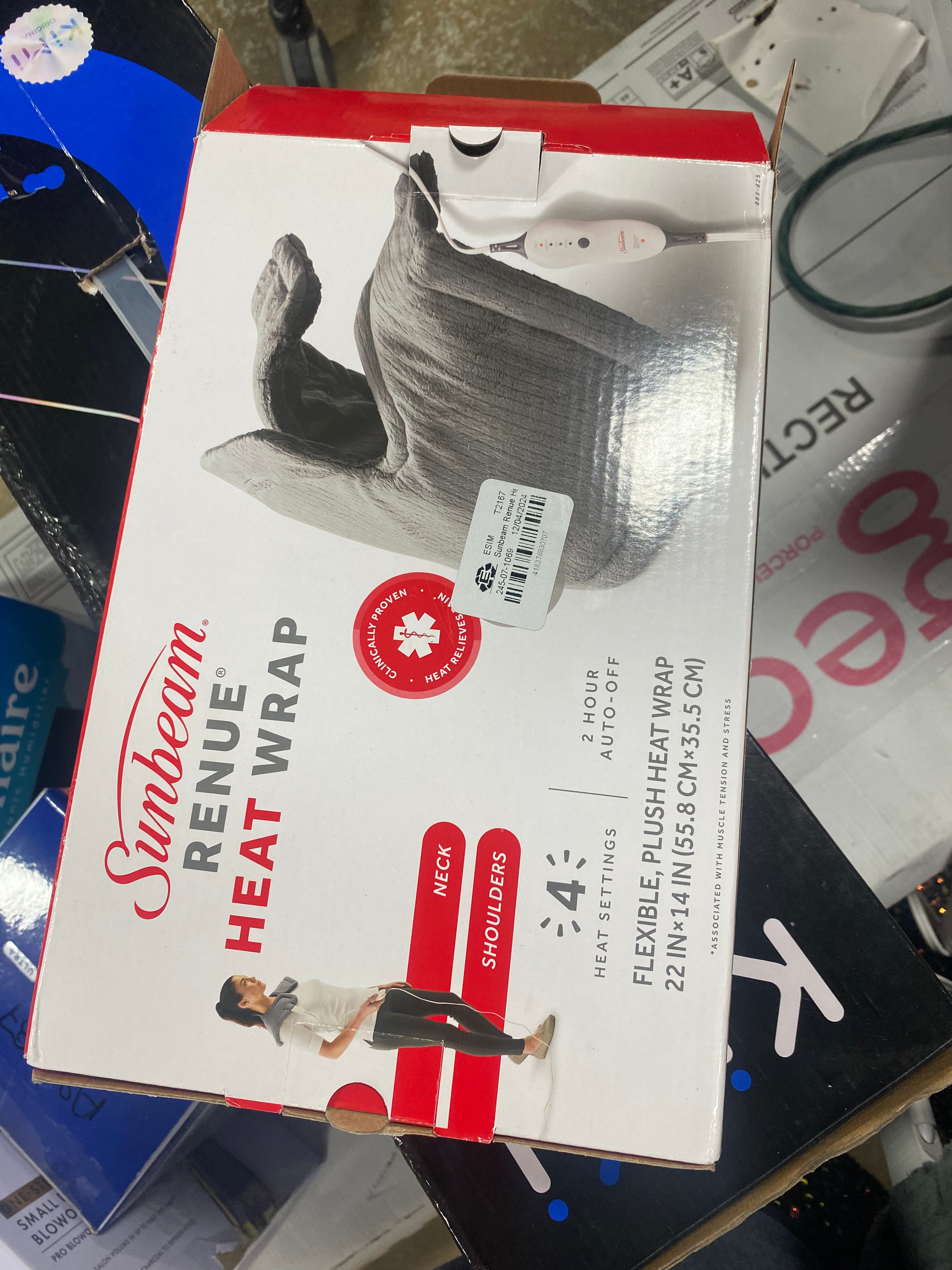 PureRelief XL Extra-Long Back and Neck Heating Pad -  Gray