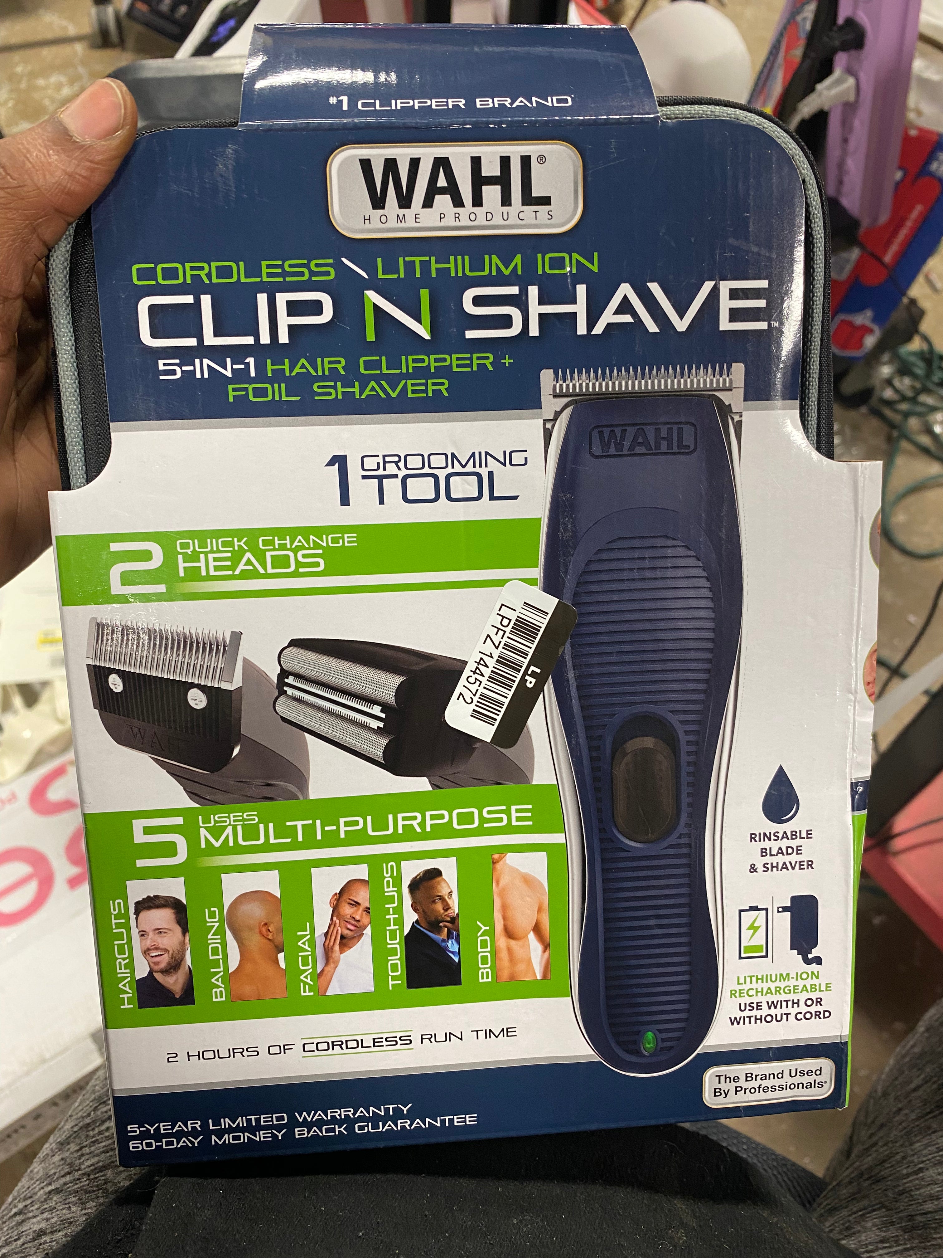 Clip & Shave 2 in 1 Cordless Rechargeable Hair Clipper and Electric Shaver for Men for Head, Face & Body