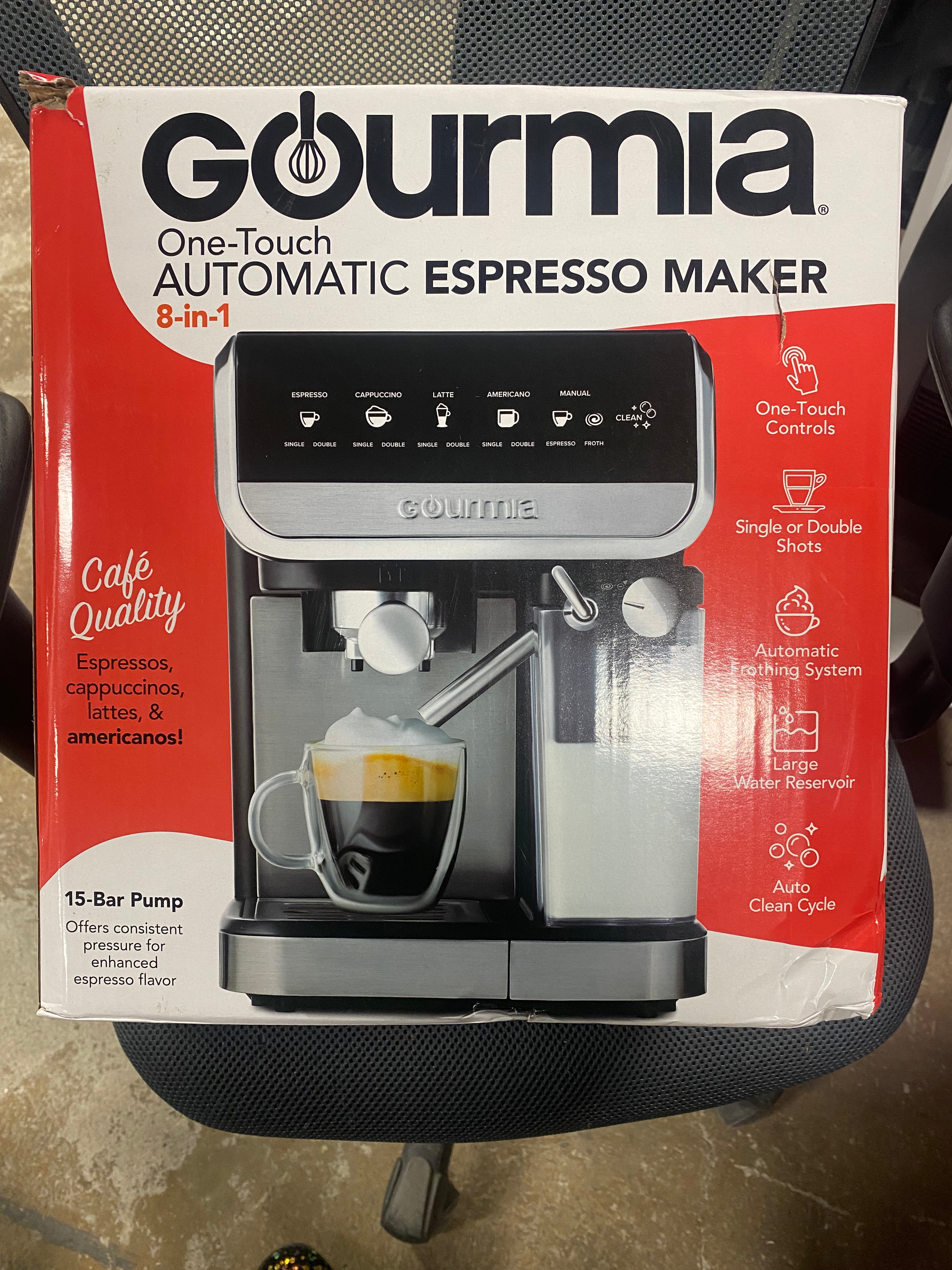 8-in-1 One-Touch Espresso, Cappuccino, Latte & Americano Maker with Automatic Frothing: Electric