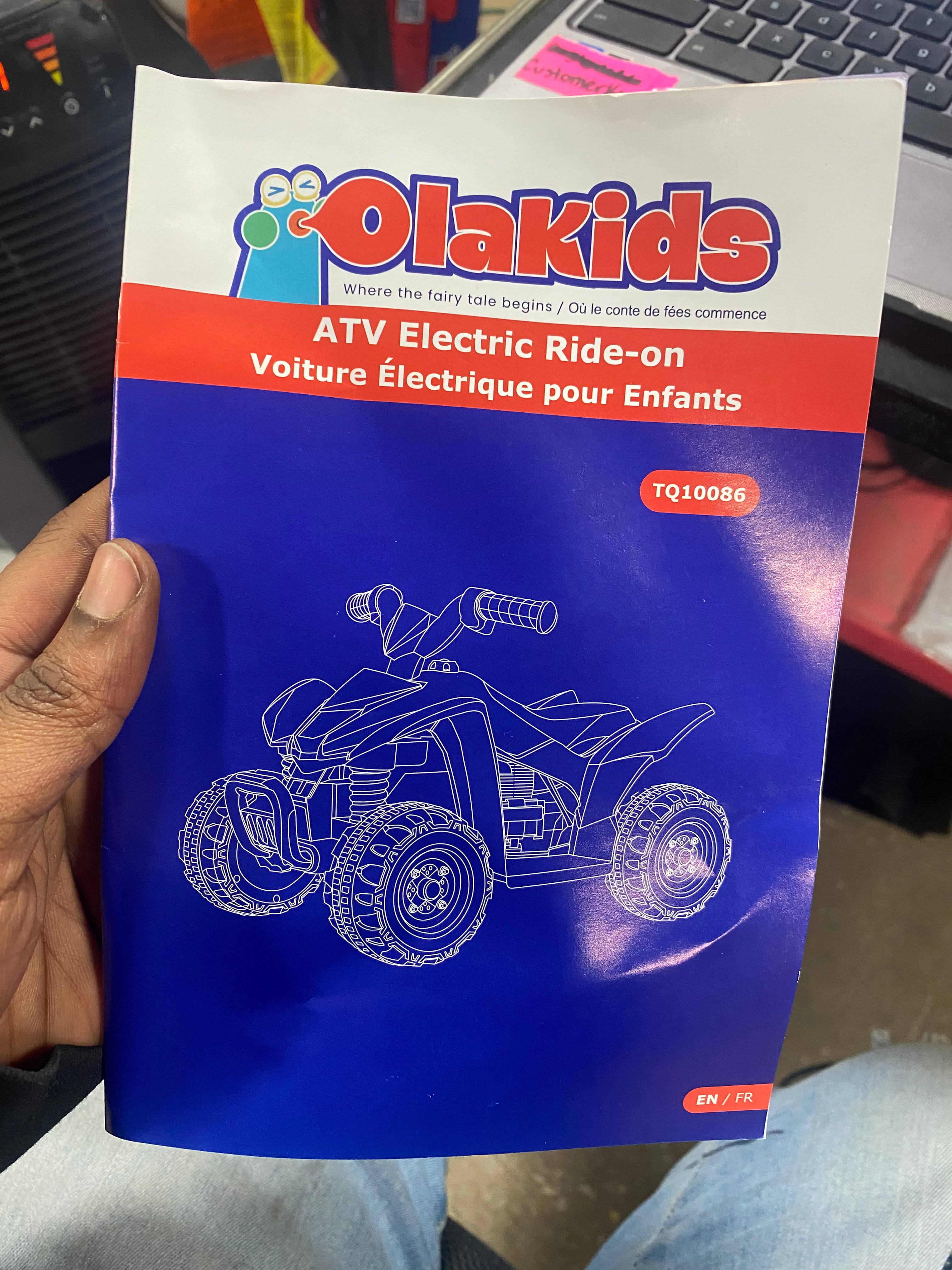Kids Ride On ATV, 6V Electric Vehicle for Toddlers, 4 Wheeler Battery Powered Motorized Quad Toy Car for Boys Girls with LED Lights, Horn (Blue)
