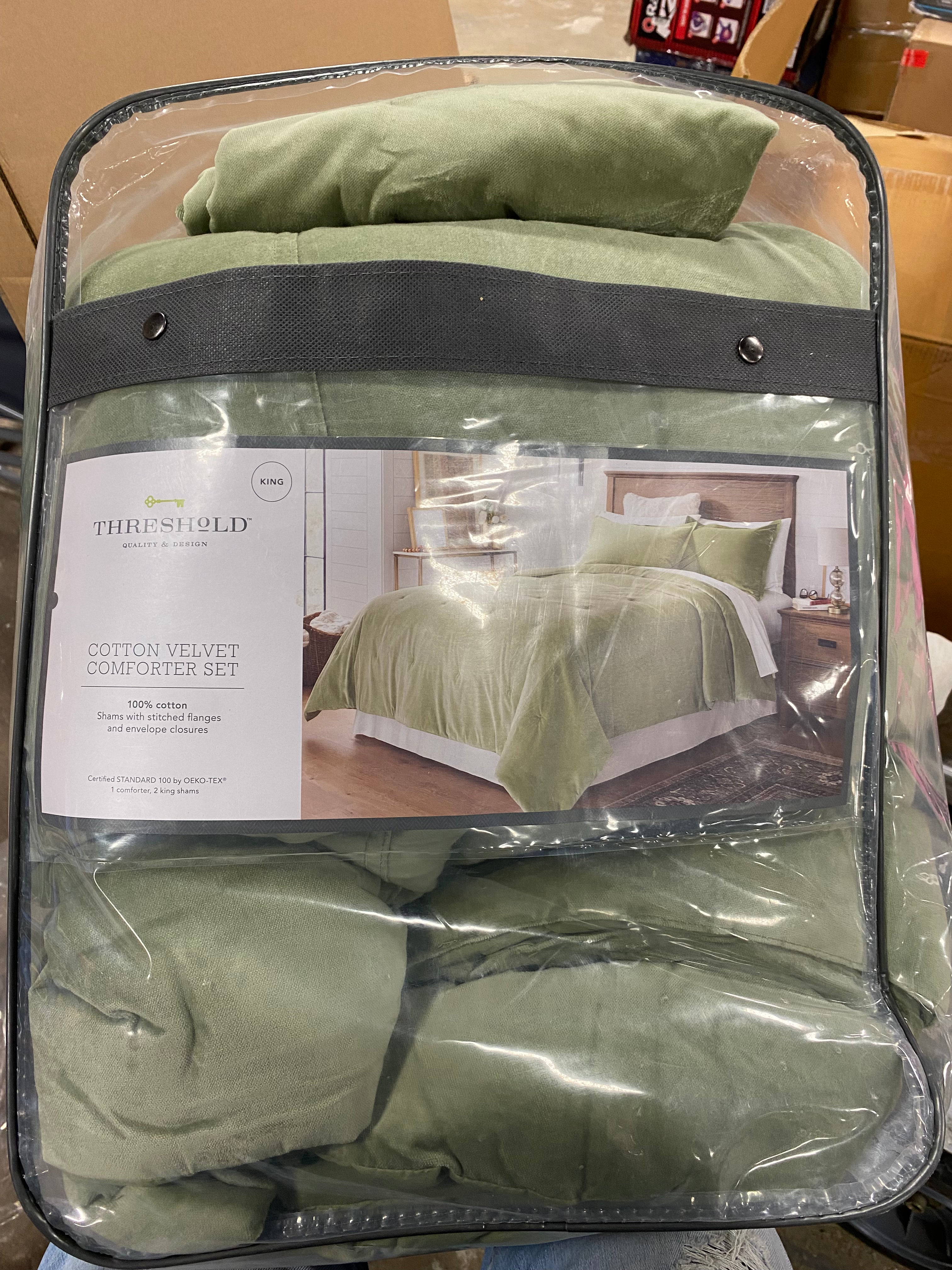 Cotton Velvet Comforter and Sham Set - King