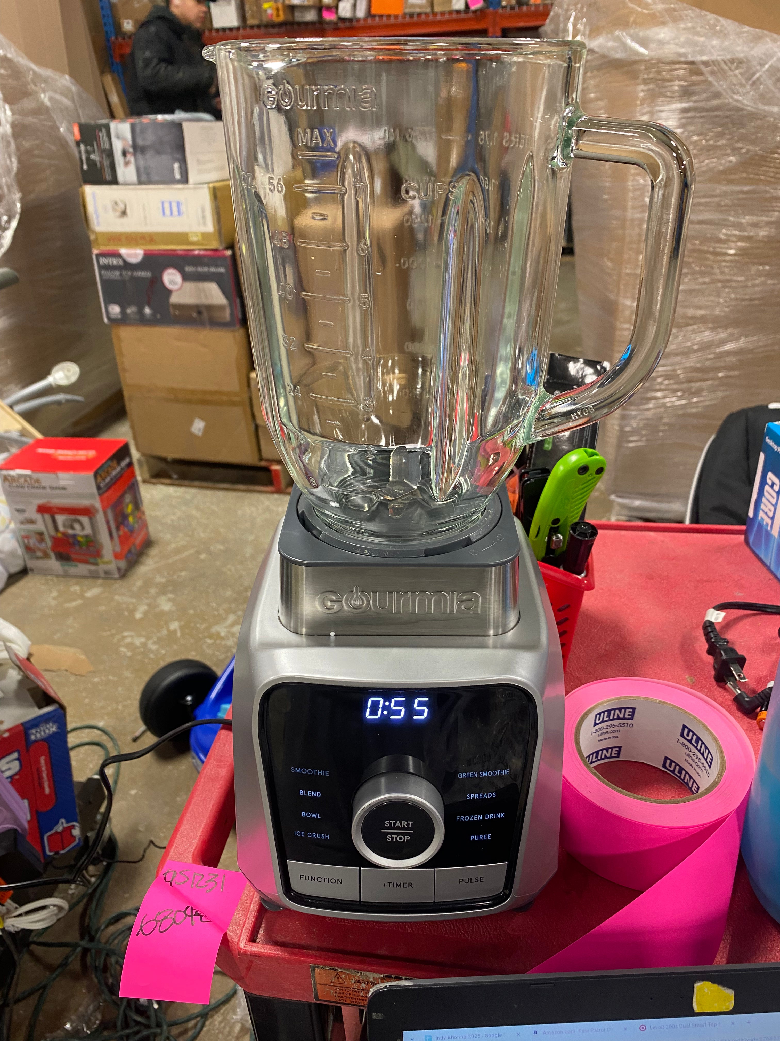 Digital Blender with 8 Total Blend Programs, 4 Speeds & Round-Plated Tamper Gray: Crushes Ice, Smoothie Maker