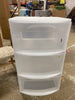 Three Drawer Wide Cart with Clear Drawers