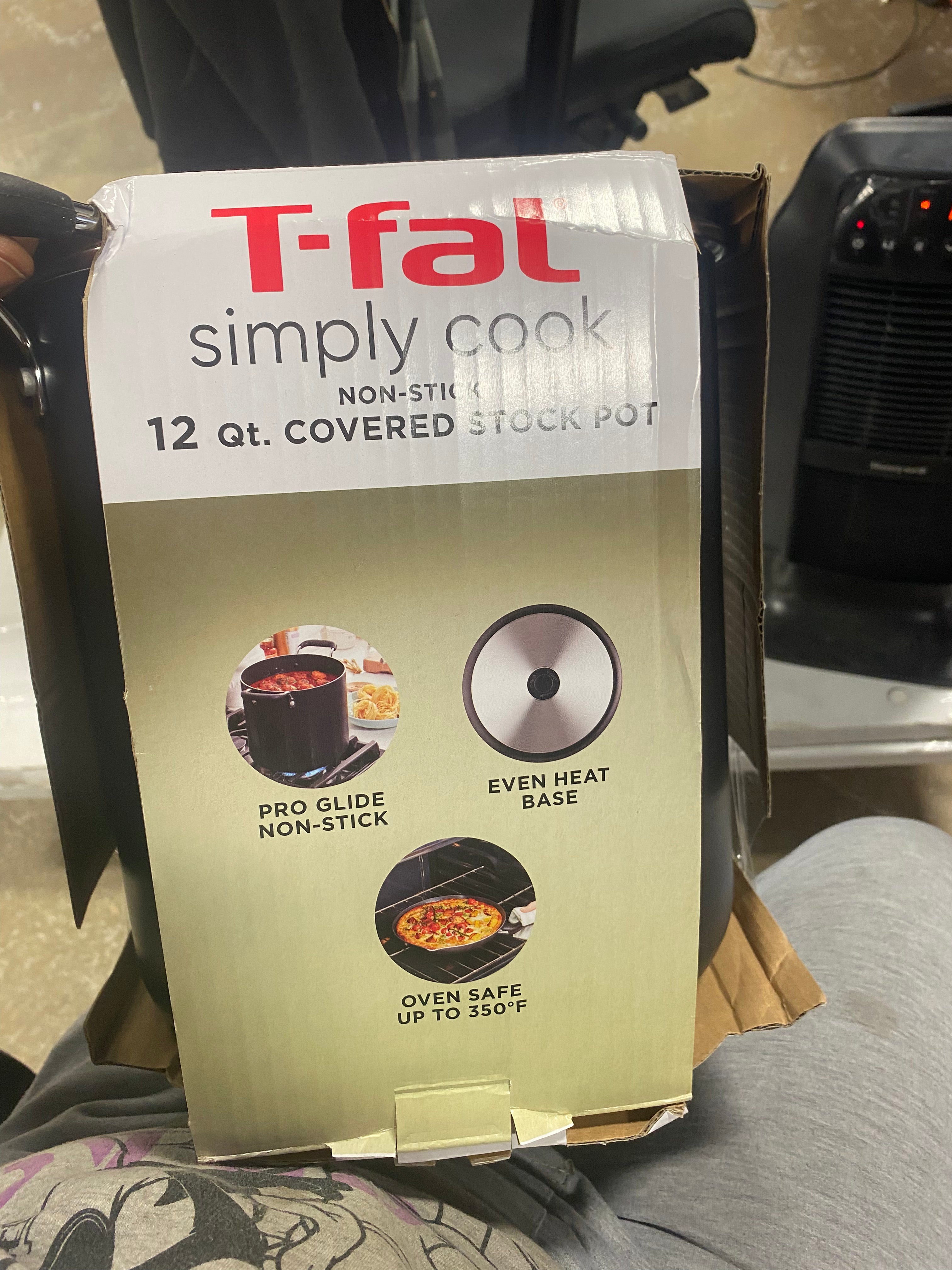 Stock Pot with Lid, Simply Cook Nonstick Cookware Black