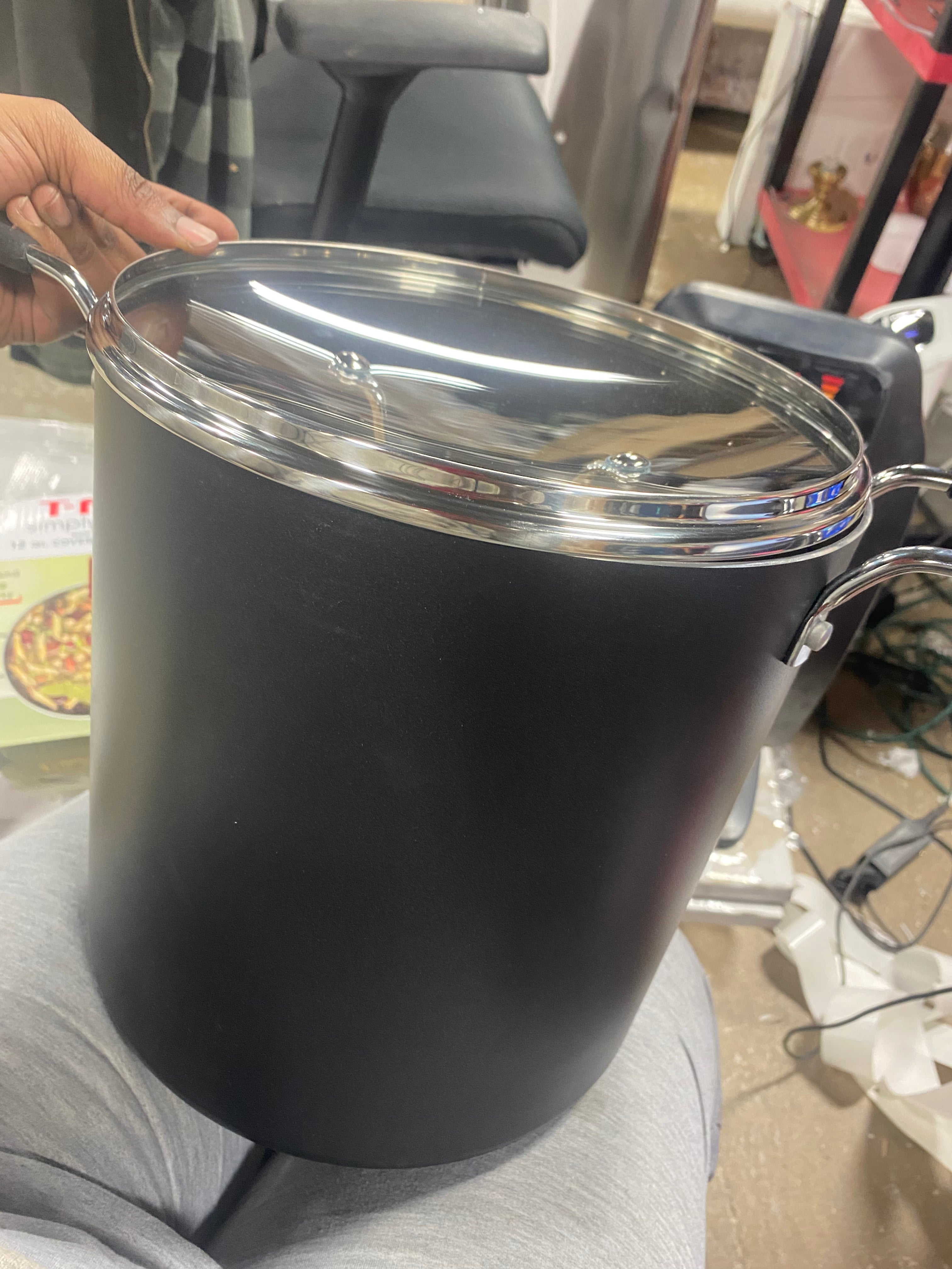 Stock Pot with Lid, Simply Cook Nonstick Cookware Black