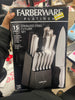 14pc Stainless Steel Knife Block Set: Kitchen Knife Set with Block, Serrated Blades, Hand Wash, Silver