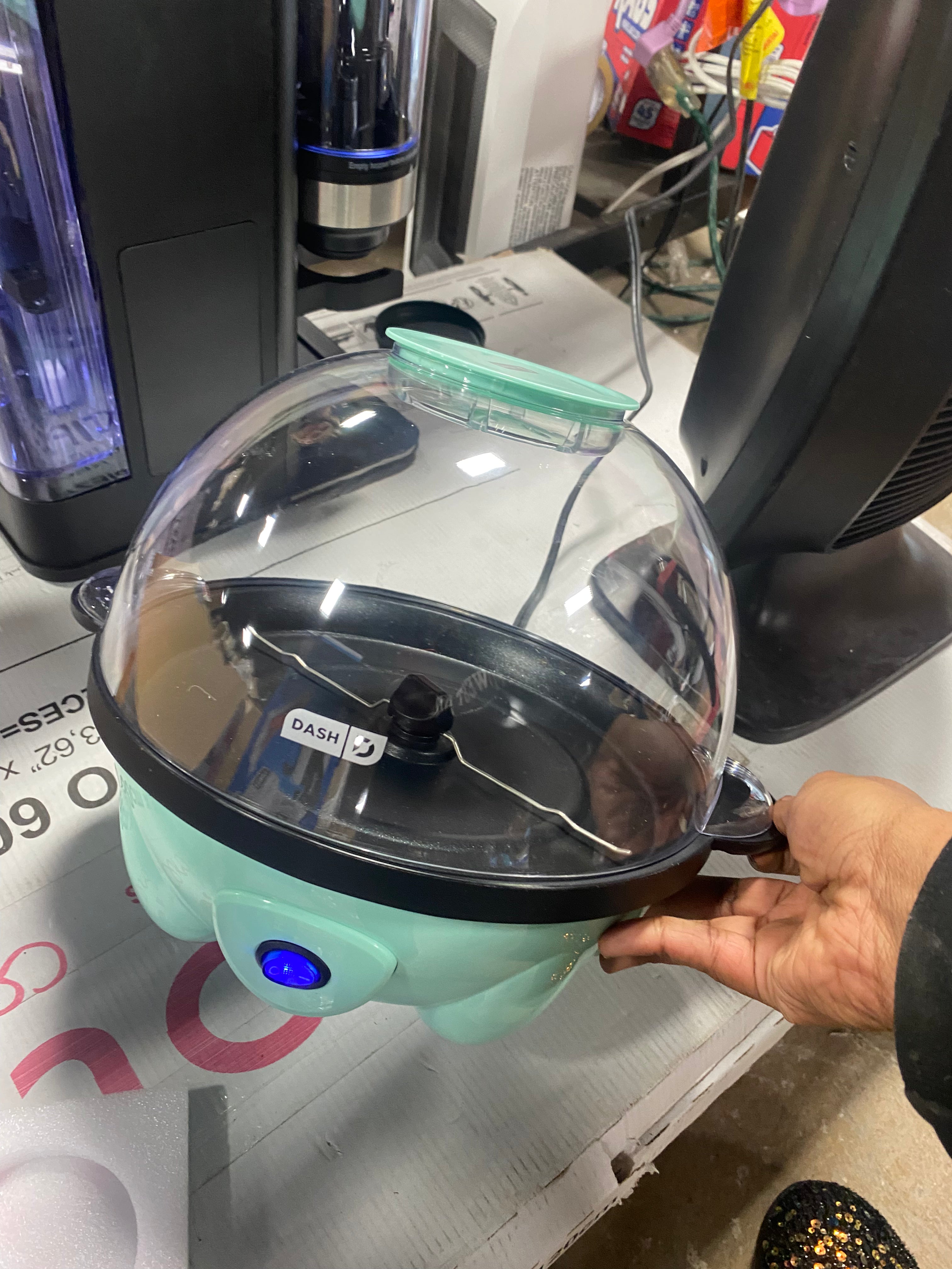 SmartStore Stirring Popcorn Maker - Aqua: Electric Popcorn Popper, Hand Wash