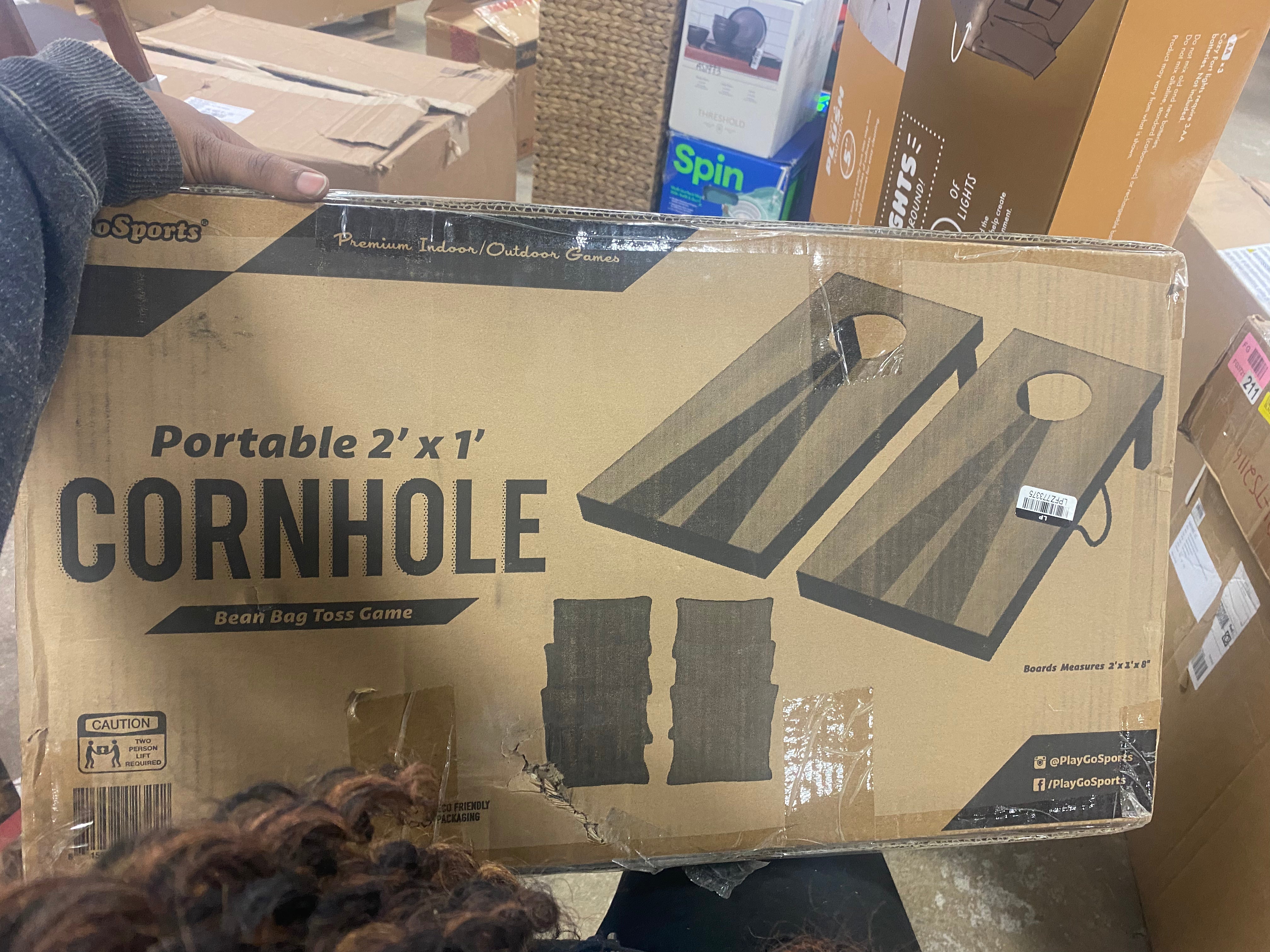 Portable Junior Cornhole Game Set with 6 Bean Bags