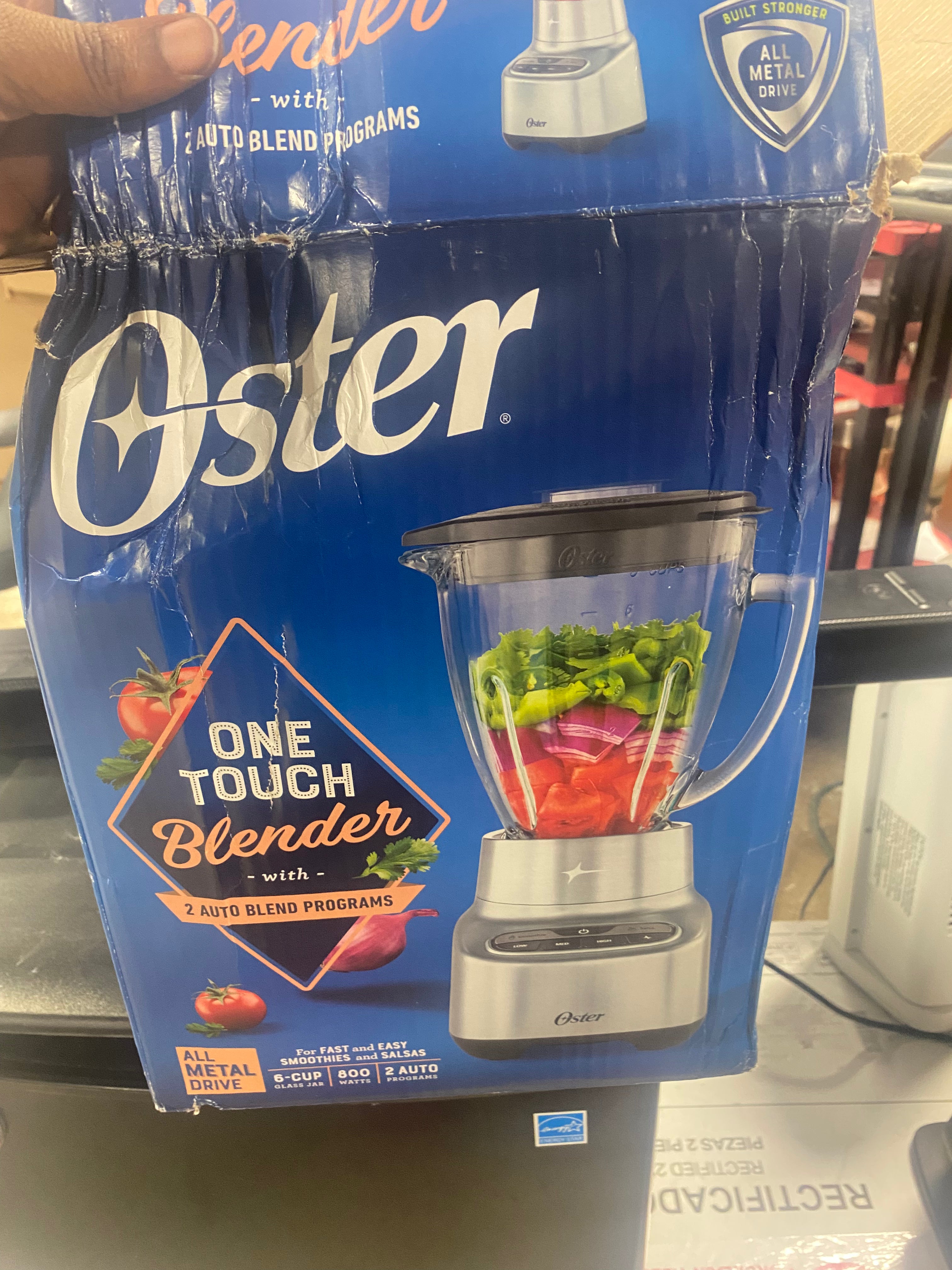 2-in-1 One Touch Blender - Stainless Steel: Glass Jar, 6 Speeds, Smoothies, Ice Crush, Dishwasher-Safe Parts