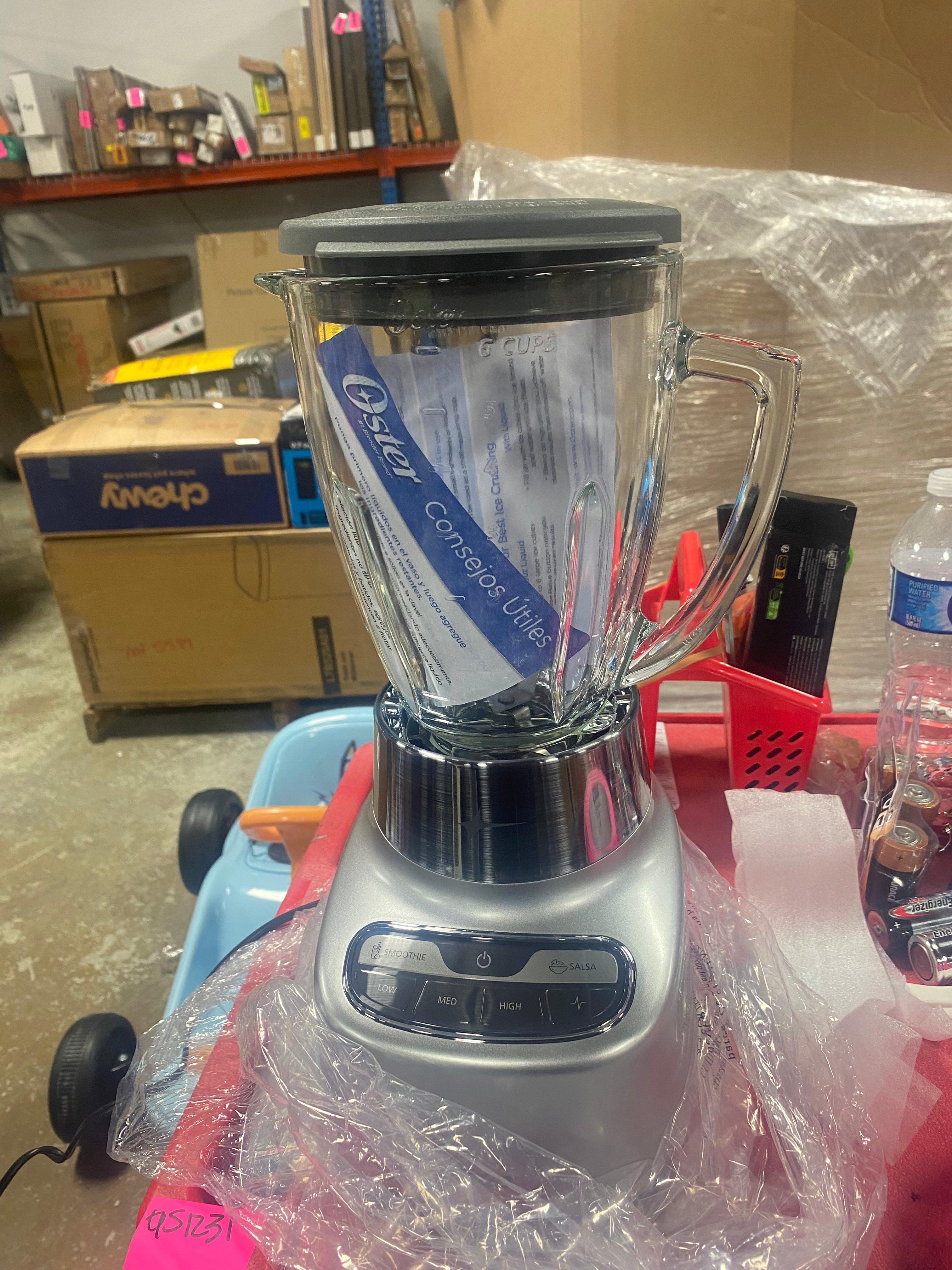 2-in-1 One Touch Blender - Stainless Steel: Glass Jar, 6 Speeds, Smoothies, Ice Crush, Dishwasher-Safe Parts