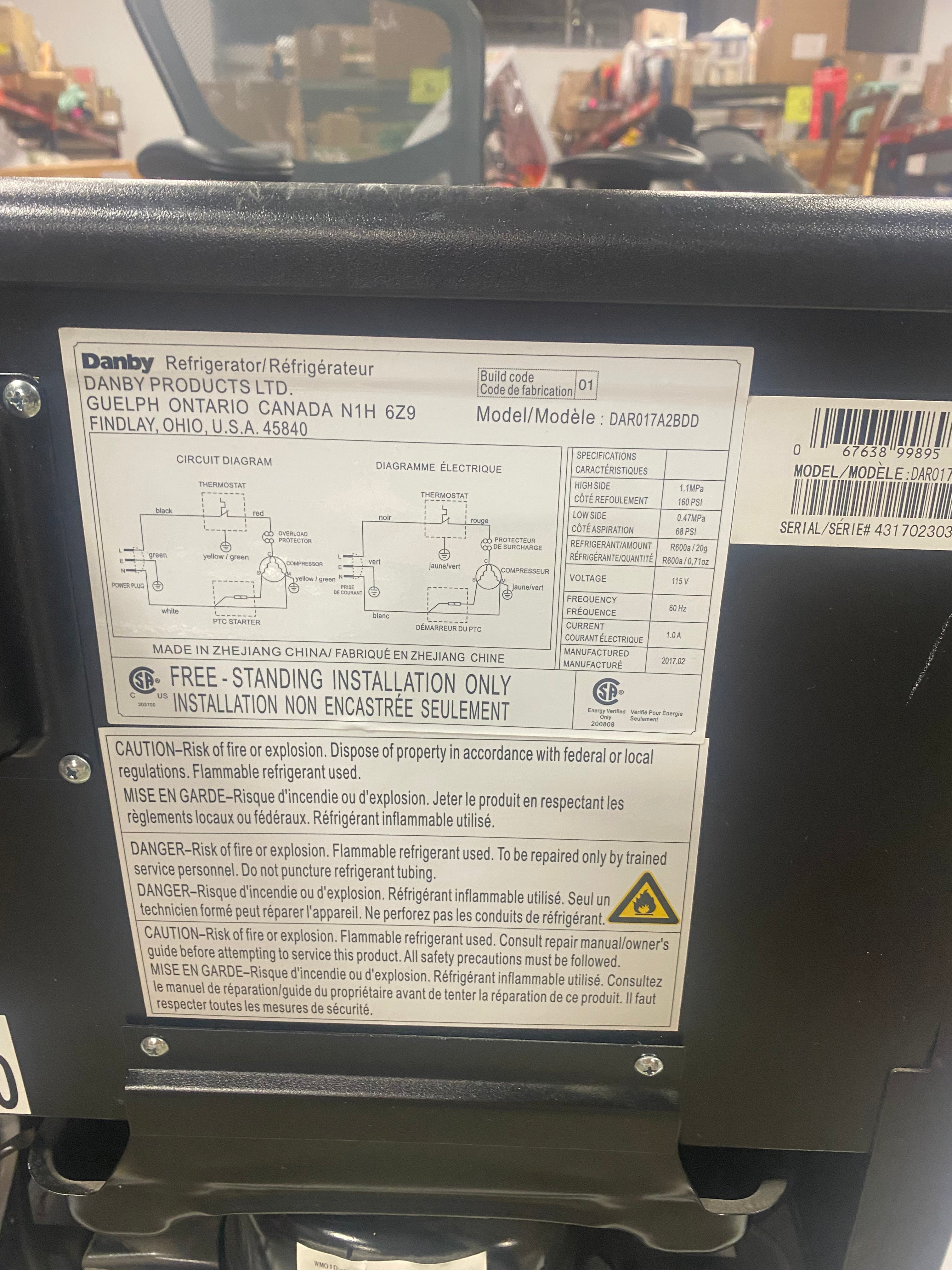 Danby Black Compact Refrigerator