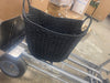Black Paper Rope Basket with Handles, Natural Woven Wicker Storage Basket