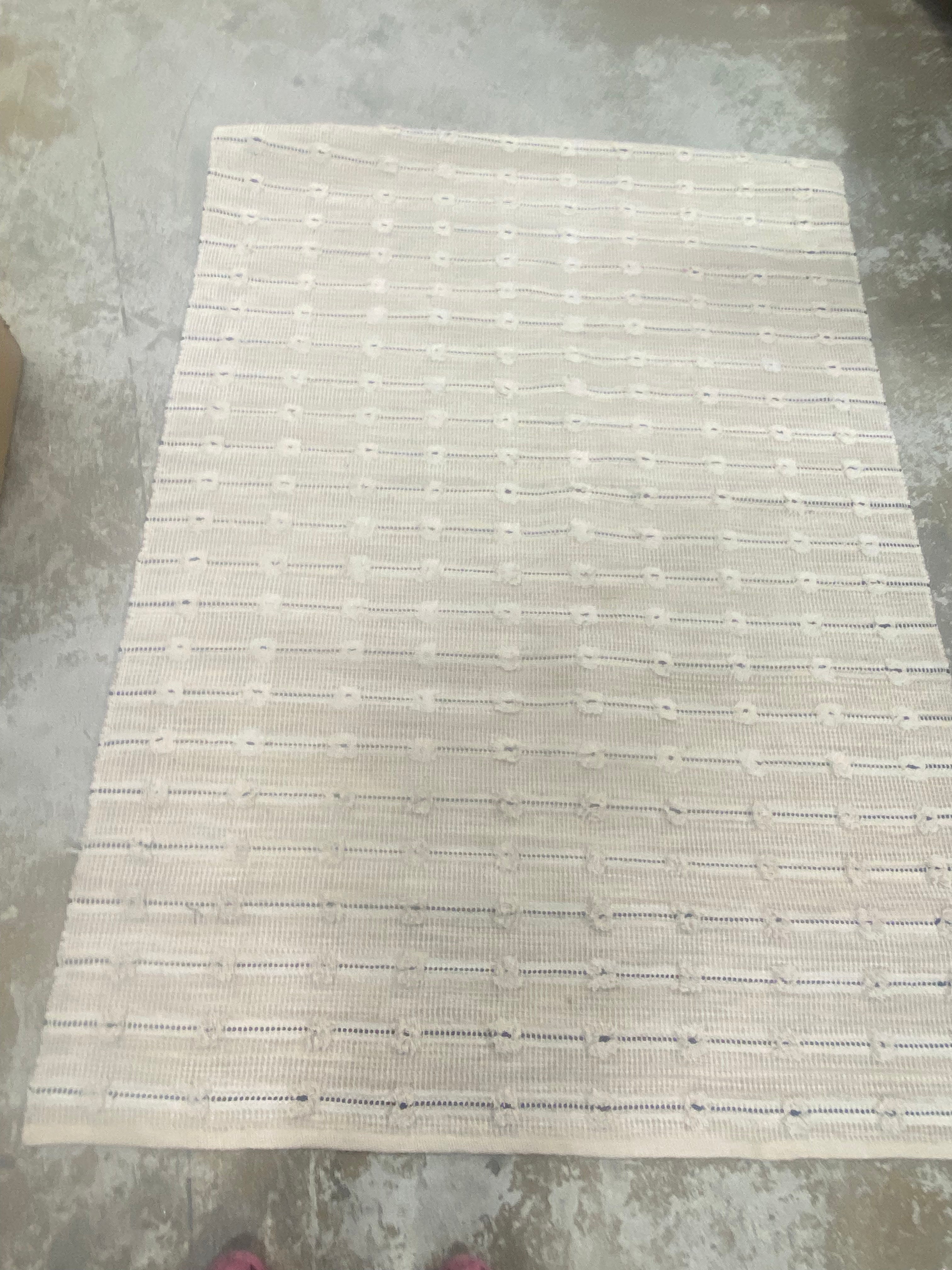 Woven Striped Flatweave Rug Black/Cream - 5' x 7'