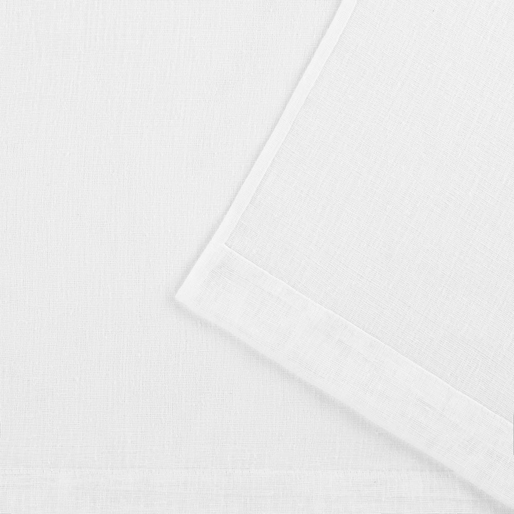 Belgian Jacquard Sheer Double Pinch Pleat Top Curtain Panel Pair - Winter White