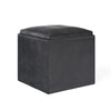 Cube Storage Ottoman in Distressed Vegan Leather