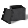 Cube Storage Ottoman in Distressed Vegan Leather