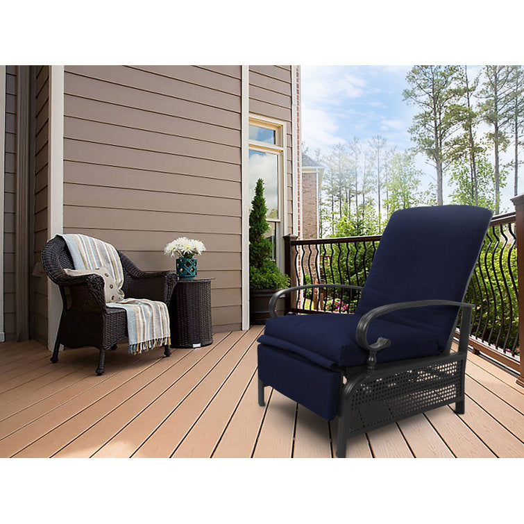 Aadhira Adjustable Outdoor Recliner Patio Chair with Cushions - Comfortable Recliner Chair