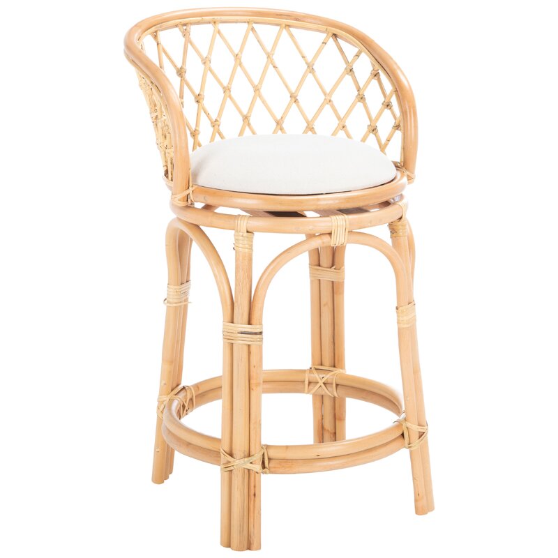 Natural Aamani Solid Wood Counter Stool