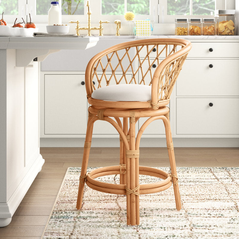 Natural Aamani Solid Wood Counter Stool