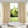 Abba Solid Detachable Sticky Tab Top Waterproof Black Out Pergola Outdoor Curtain Single Panel