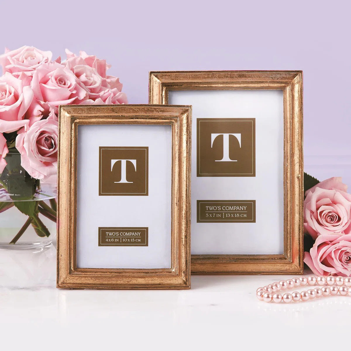 Abby Gold Beveled Picture Frame - Set of 2