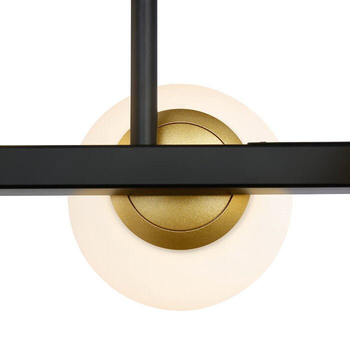Black Abernathy 8 - Light Kitchen Island Linear Pendant