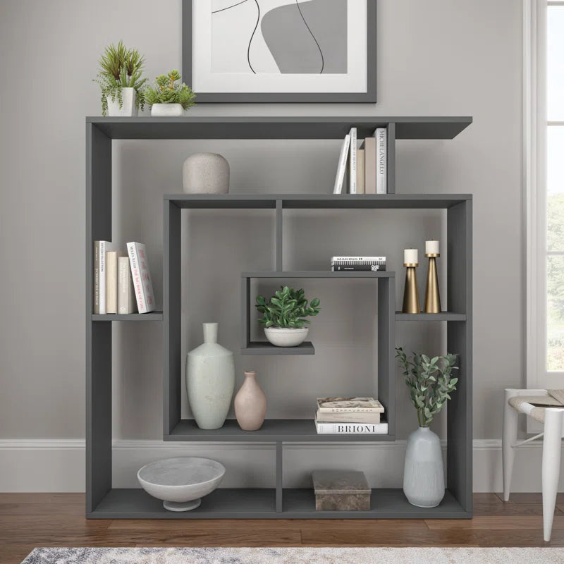 Anthracite Abston Geometric Bookcase