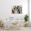 Abstract Cascading Shapes Modern Brown White Black Framed
