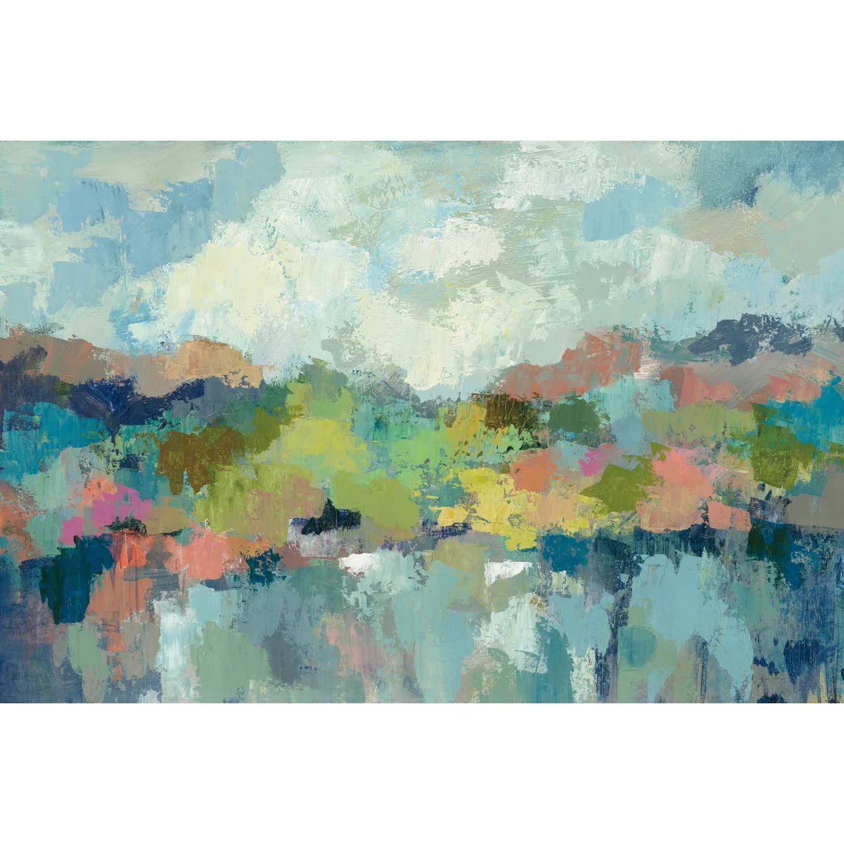 " Abstract Lakeside " by Silvia Vassileva 20"x30" - SHOWROOM ITEM