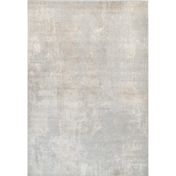 Abstract Light Gray Area Rug 8x10