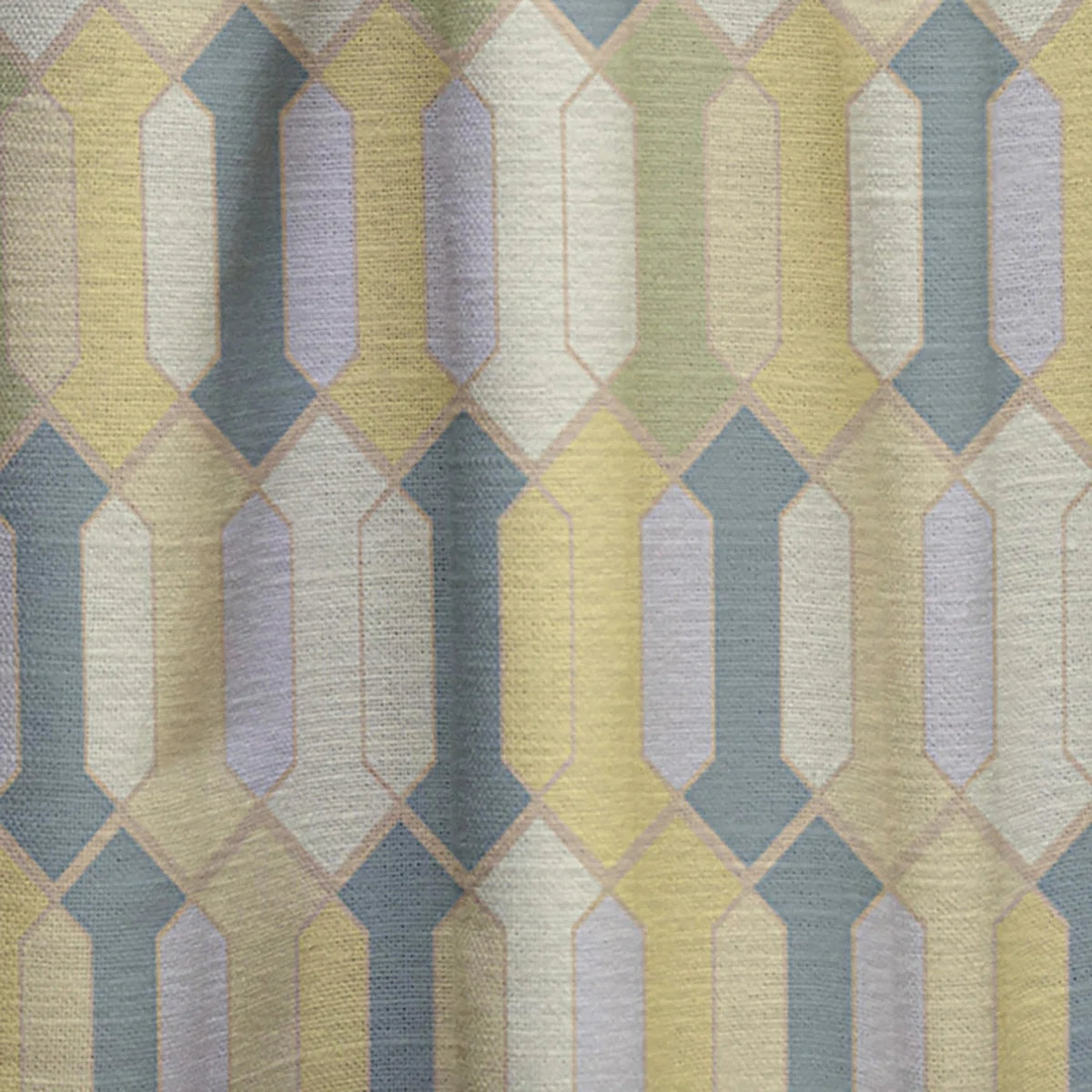 Abstract Retro Geometrical Design II - Mid-Century Velvet Curtain - Room Darkening - 1 Panel