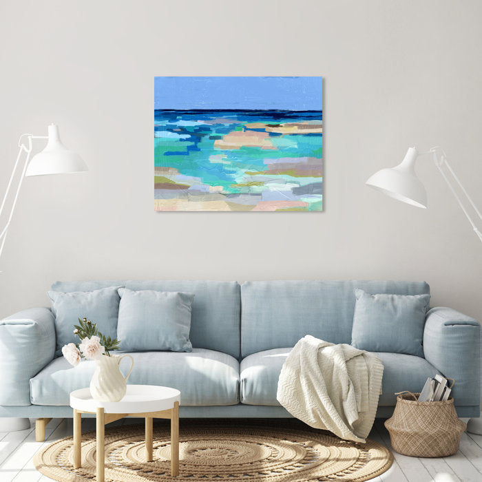 Abstract Sea Painted Beach Coastal Blue by Oliver Gal Print