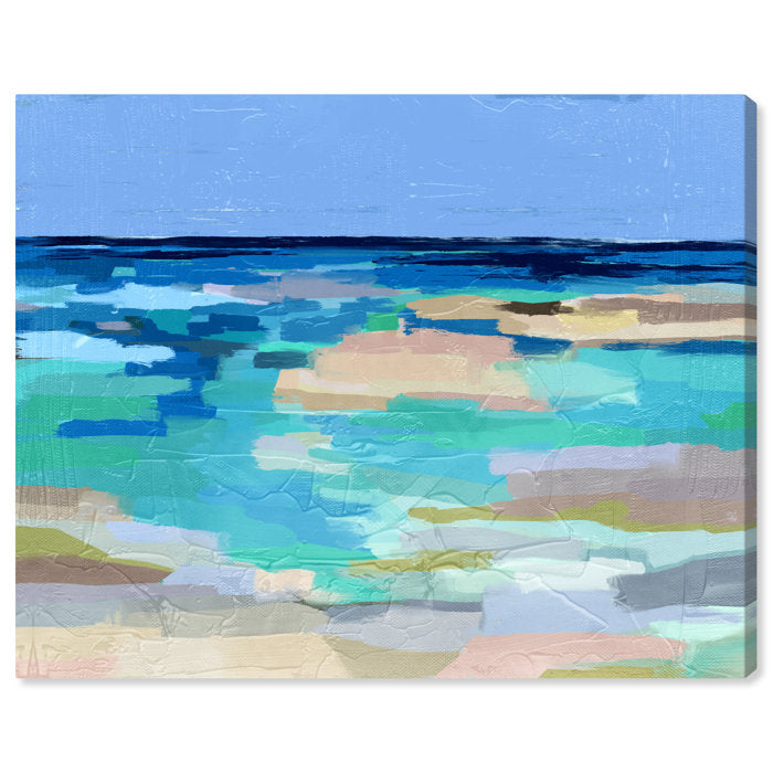 Abstract Sea Painted Beach Coastal Blue by Oliver Gal Print