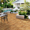 Acacia Natural Wood Interlocking Deck Tiles (Set of 27)