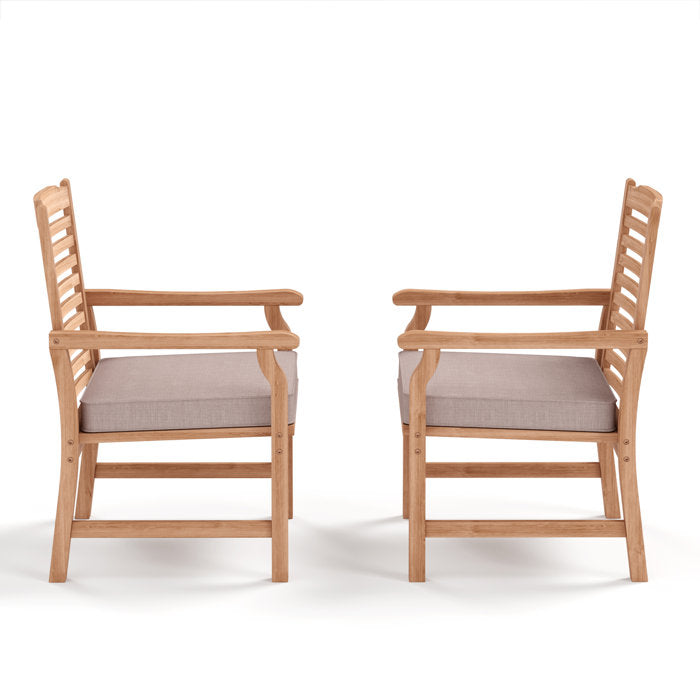 SET OF 2 Acacia Outdoor Dining Armchairs (final cut, no further discounts)