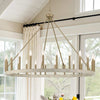 Modern Farmhouse Wagon Wheel Chandelier - French Ash